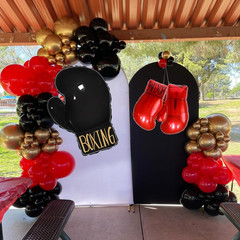 Boxing Birthday Party Decorations，Red Black Boxing Gloves Foil Balloons,Wrestlin