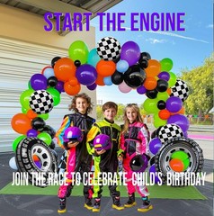 Monster Truck Theme Balloon Garland Arch Kit vibrant Orange Green Purple with…