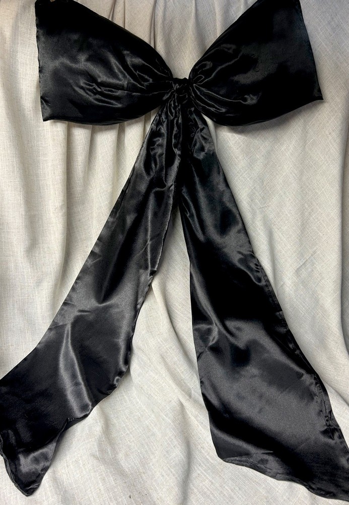 43 x 24 Inches Large Bow Party Decorations Giant Black Bow Decor Satin Ribbon
