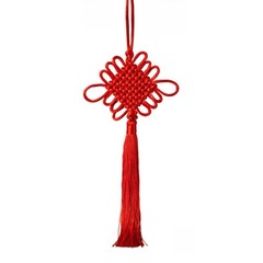 For TRADITIONAL Red Knot Hanging Decorations Handmade with Silk Tassels