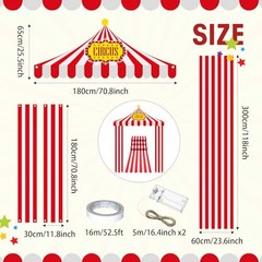 Fanfanwin 7 Pcs Lighted up Carnival Entryway Party Decorations Set Circus Tent