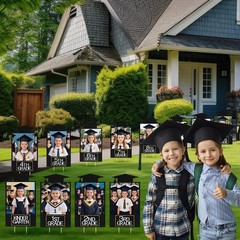 2026 Graduation Decorations– K–12 Photo Display Yard Signs with Stakes, Schoo