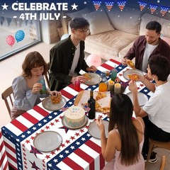 Vibrant Red, White, and Blue Tablecloths – 2 Pack for 4th of July Celebrations