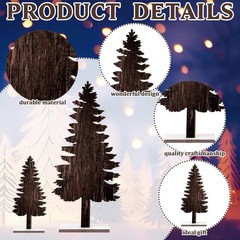 4 Pcs Summer Christmas Table Decorations Wooden Christmas in July Pine Tree R…