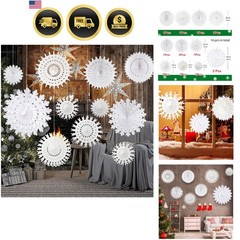 White Paper Snowflake Decorations Frozen Birthday Party Supplies Winter Wonde…