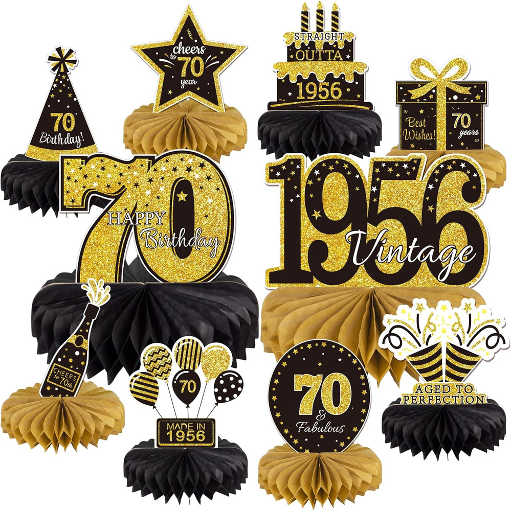 10PCS 70Th Birthday Decorations Centerpieces for Table Decorations, 2026 Vintage