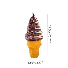2PCS Artificial Ice Cream Brown White Fake Dessert Model Bakery Display Prop