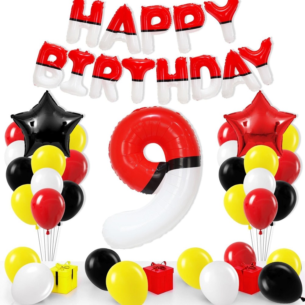 Cartoon Monster Red Black Yellow White Decorations Party Supplies Red And Bla…