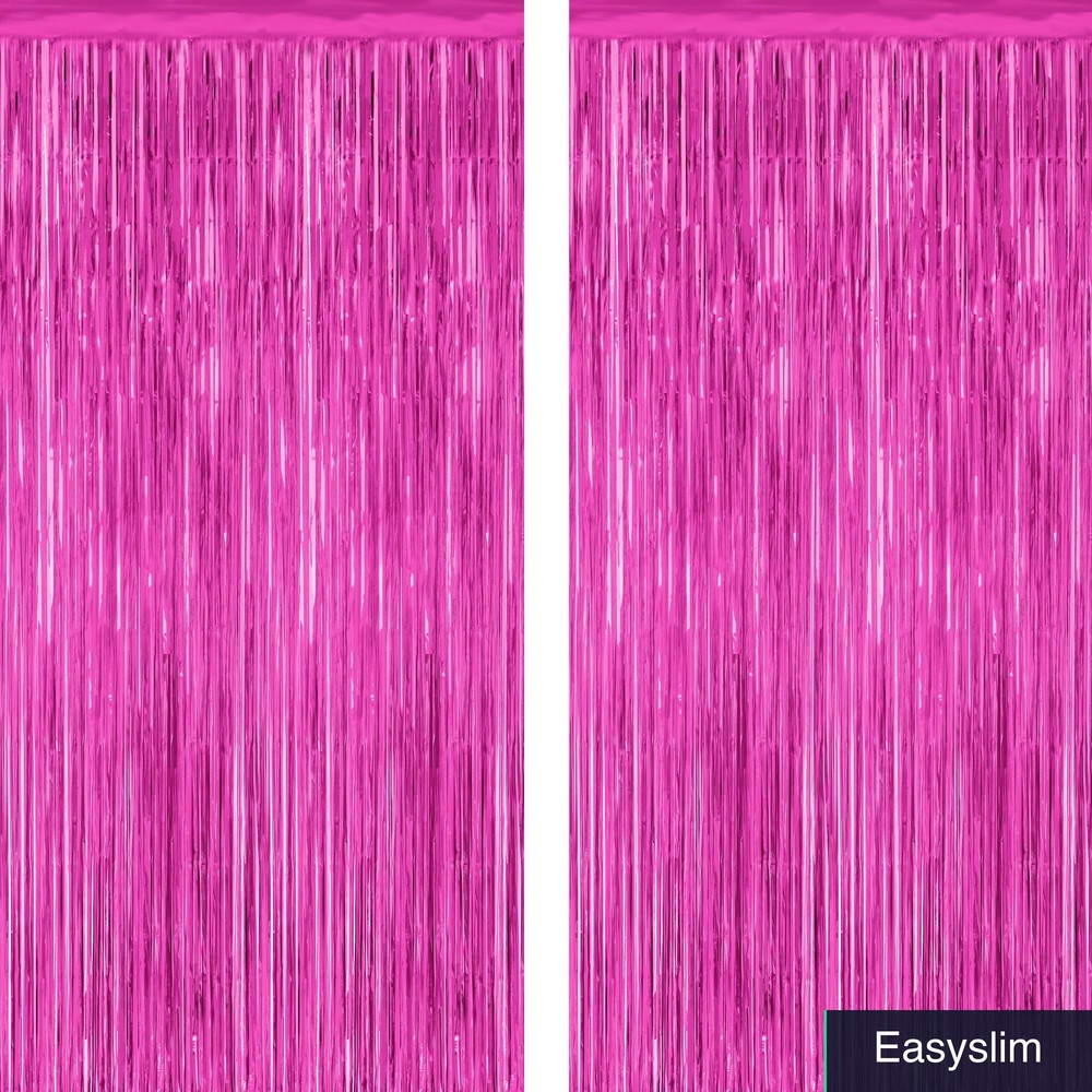 Rose Red Foil Curtain Streamer 2 Pack Party Backdrop Valentine’s