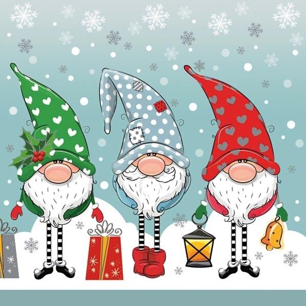 Christmas Paper Lunch Napkins FUNNY GNOMES 20pcs Gnome Napkins Decorative Napkin