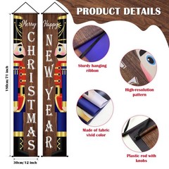 Nutcracker Door Banner 71×12″ Merry Christmas Front Porch Hanging Sign Holiday