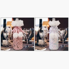 5pcs Creative Sequins Wine Cup Sleeve Case Set Bottle Wraps Gift for Wine Lovers
