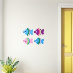 12Pcs Fish Wall Decor Reusable Nonwoven Fabric Coastal Beach Fish Ornaments