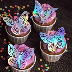 Laser Butterfly Wall Decor, 48Pcs 2 Styles 3 Sizes Butterflies for Birthday C…