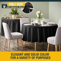 Black Plastic Table Cloth Round Table Cover 84″ Disposable Table Cloths for P…