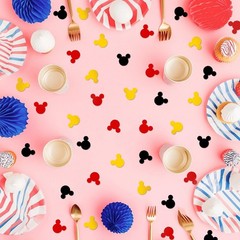 2000 PCS Mini Mouse Confetti Red Yellow Black Foil Table Birthday Party
