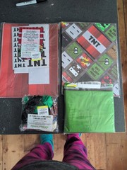 Minecraft Party Supplies Bundle 1 Tablecloth, 1pk Balloons, 2 Pks Wrapping Paper