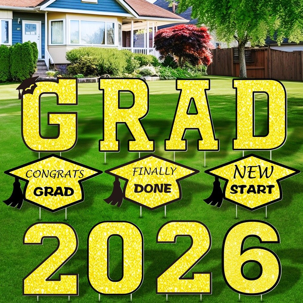 2026 Grad Yard Signs Plastic Graduation Yard Signs Party Lawn Garden Decoration