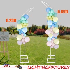Set of 2 Metal Wedding Arch Backdrop Flower Stand Balloon Stand Party Event Deco