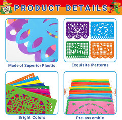 36 FT Cinco De Mayo Decorations, 2 Pack Mexican Party Banner, Plastic Fiesta Ban