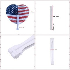 20 Pack Paper Folding Hand Fans,Decoration Stars & Stripes July 4th Patriotic…