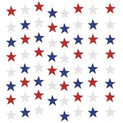 4th of July Decorations, Red White & Blue Decorations, 78ft Patriotic Star Garla