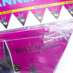 BATMAN RETURNS Vintage 1991 DC Comics 12 Foot Vinyl Birthday Party Banner x2!