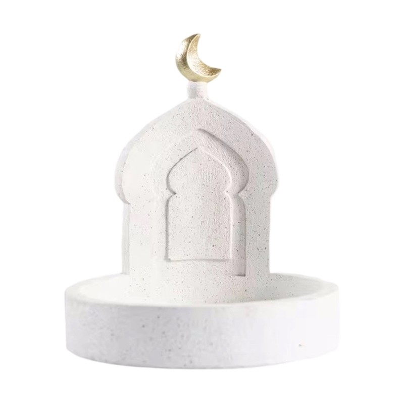 Ramadans Eid Home Decorations Gold White Decorative Mosque Tower Storage Box