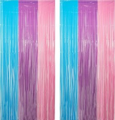Blue Purple Pink Tinsel Backdrop – Pastel Foil Fri