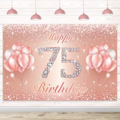 75th Birthday Party Banner Decor for Anniversary Birthday Photo Booth Backdrop