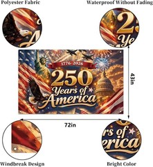 America 250 Anniversary Photo Backdrop Patriotic Banner 4th of July Fourth of…