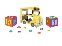 CoComelon JJ Birthday Table Decoration Kit Yellow Bus Centerpiece ABC Blocks